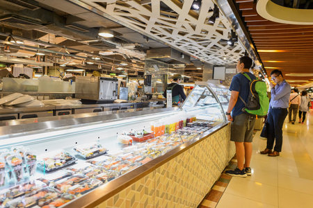 HONG KONG - NOVEMBER 02, 2015: interior of the New Town Plaza. New Town Plaza is a shopping mall in the town centre of Sha Tin in Hong Kong.のeditorial素材