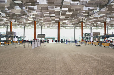 SINGAPORE - NOVEMBER 04, 2015: interior of Changi Airport. Singapore Changi Airport, is the primary civilian airport for Singapore, and one of the largest transportation hubs in Southeast Asiaのeditorial素材