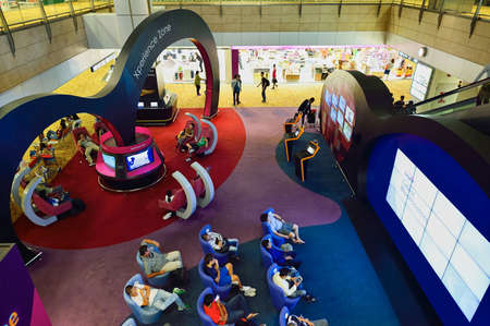 SINGAPORE - NOVEMBER 09, 2015: interior of Changi Airport. Singapore Changi Airport, is the primary civilian airport for Singapore, and one of the largest transportation hubs in Southeast Asiaのeditorial素材
