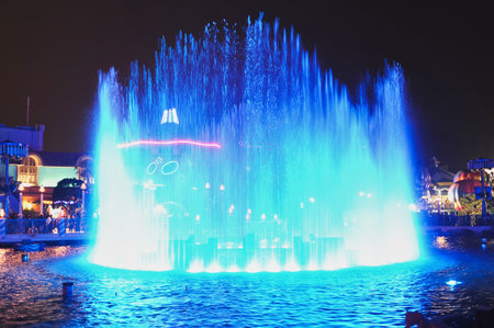 HONG KONG - NOVEMBER 11, 2011:fountain show in Ocean Park. Ocean Park, is a marine mammal park, oceanarium, animal theme park and amusement park, situated in Hong Kongのeditorial素材
