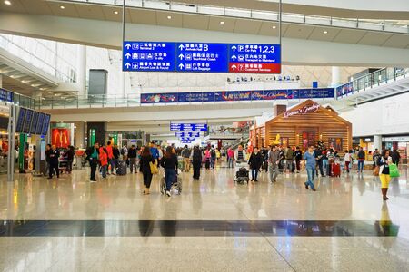 HONG KONG - DECEMBER 24, 2015: interior of  Hong Kong Airport. Hong Kong International Airport is the main airport in Hong Kong. It is located on the island of Chek Lap Kokのeditorial素材