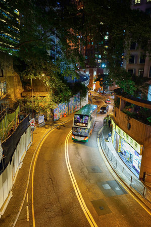 HONG KONG - JUNE 03, 2015: streets of Hong Kong. Hong Kong, is an autonomous territory on the southern coast of China at the Pearl River Estuary and the South China Seaのeditorial素材