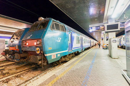 VENICE - SEPTEMBER 14, 2014: train at railway station of Venice. Venice is a city in northeastern...