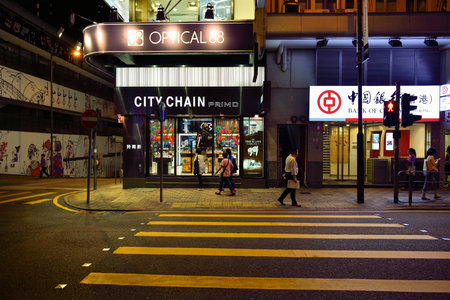 HONG KONG - JUNE 03, 2015: streets of Hong Kong. Hong Kong, is an autonomous territory on the southern coast of China at the Pearl River Estuary and the South China Seaのeditorial素材