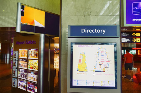 SINGAPORE - NOVEMBER 09, 2015: interior of Changi Airport. Singapore Changi Airport, is the primary civilian airport for Singapore, and one of the largest transportation hubs in Southeast Asiaのeditorial素材