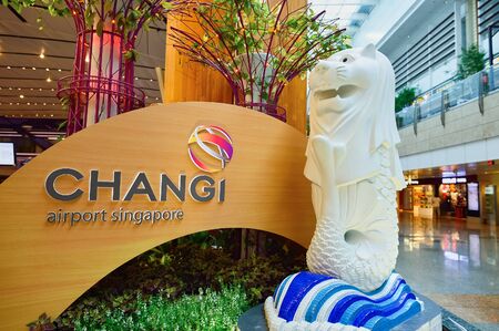 SINGAPORE - NOVEMBER 07, 2015: interior of Changi Airport. Singapore Changi Airport, is the primary civilian airport for Singapore, and one of the largest transportation hubs in Southeast Asiaのeditorial素材