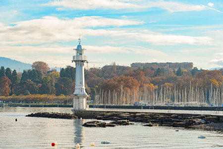 Photography of lighthouse in Geneva in the daytimeのeditorial素材