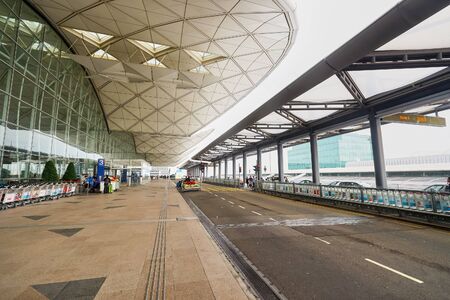 HONG KONG - DECEMBER 24, 2015: Hong Kong Airport building. Hong Kong International Airport is the main airport in Hong Kong. It is located on the island of Chek Lap Kokのeditorial素材