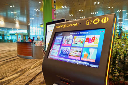 SINGAPORE - NOVEMBER 04, 2015: interior of Changi Airport. Singapore Changi Airport, is the primary civilian airport for Singapore, and one of the largest transportation hubs in Southeast Asiaのeditorial素材
