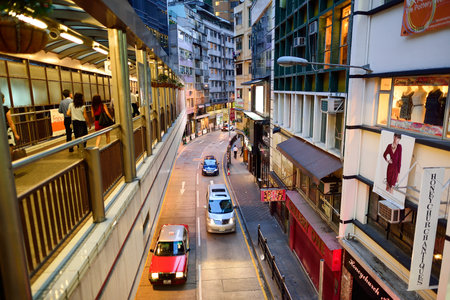 HONG KONG - JUNE 03, 2015: streets of Hong Kong. Hong Kong, is an autonomous territory on the...