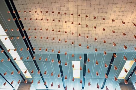 SINGAPORE - NOVEMBER 07, 2015: Kinetic Rain at Changi Airport. Singapore Changi Airport, is the primary civilian airport for Singapore, and one of the largest transportation hubs in Southeast Asiaのeditorial素材