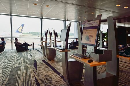 SINGAPORE - NOVEMBER 04, 2015: interior of Changi Airport. Singapore Changi Airport, is the primary civilian airport for Singapore, and one of the largest transportation hubs in Southeast Asiaのeditorial素材
