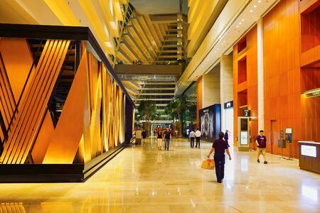 SINGAPORE - NOVEMBER 07, 2015: inside the Marina Bay Sands Hotel. Marina Bay Sands is an integrated resort fronting Marina Bay in Singaporeのeditorial素材