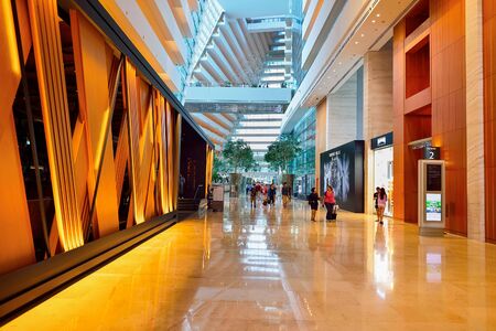 SINGAPORE - NOVEMBER 08, 2015: inside the Marina Bay Sands Hotel. Marina Bay Sands is an integrated resort fronting Marina Bay in Singaporeのeditorial素材