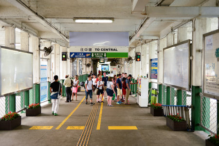 HONG KONG - MAY 06, 2015: interior of the Tsim Sha Tsui Ferry Pier for Star Ferry. The Star Ferry is...