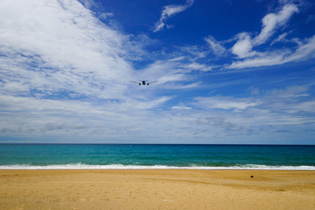 PHUKET, THAILAND - NOVEMBER 06, 2015: Aeroflot Boeing-777 take-off. Aeroflot, is the flag carrier and largest airline of the Russian Federation.のeditorial素材