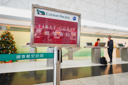 HONG KONG - DECEMBER 24, 2015: interior of  Hong Kong Airport. Hong Kong International Airport is...