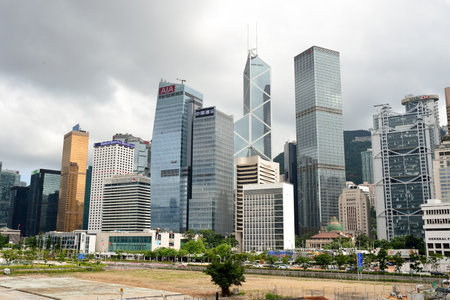 HONG KONG - JUNE 02, 2015: streets of Hong Kong. Hong Kong, is an autonomous territory on the...