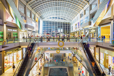 SINGAPORE - NOVEMBER 07, 2015: interior of The Shoppes at Marina Bay Sands. The Shoppes at Marina...