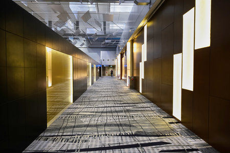 SINGAPORE - NOVEMBER 09, 2015: interior of Changi Airport. Singapore Changi Airport, is the primary civilian airport for Singapore, and one of the largest transportation hubs in Southeast Asiaのeditorial素材