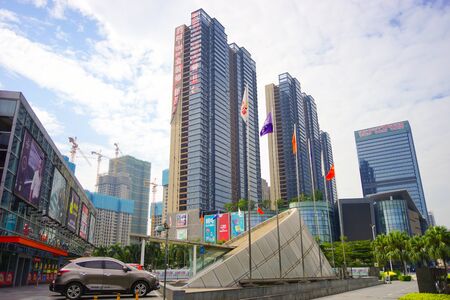 SHENZHEN, CHINA - OCTOBER 13, 2015: ShenZhen downtown, Longgang district. Shenzhen is a major city in Guangdong Province, China.のeditorial素材