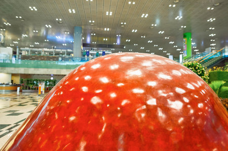 SINGAPORE - NOVEMBER 04, 2015: interior of Changi Airport. Singapore Changi Airport, is the primary civilian airport for Singapore, and one of the largest transportation hubs in Southeast Asiaのeditorial素材