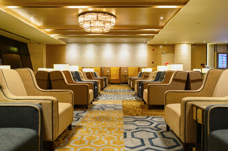 SINGAPORE - NOVEMBER 09, 2015: interior of Plaza Premium Lounge. Plaza Premium Lounge is a global...