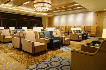 SINGAPORE - NOVEMBER 10, 2015: interior of Plaza Premium Lounge. Plaza Premium Lounge is a global service brand headquartered in Hong Kongのeditorial素材