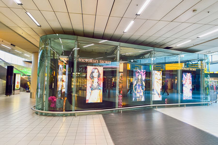 AMSTERDAM, NETHERLANDS - NOVEMBER 17, 2015: interior of Amsterdam Airport. Amsterdam Airport Schiphol is the main international airport of the Netherlands.のeditorial素材