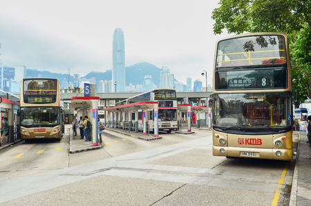 HONG KONG - MAY 06, 2015: streets of Hong Kong. Hong Kong, is an autonomous territory on the southern coast of China at the Pearl River Estuary and the South China Seaのeditorial素材