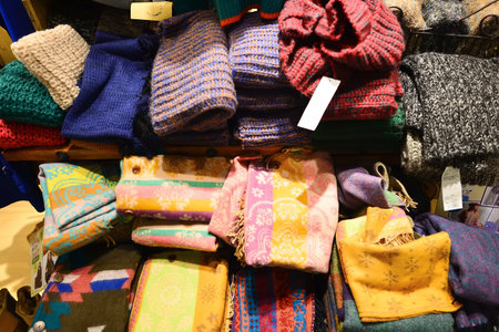 HONG KONG, CHINA - FEBRUARY 04, 2015: close up shot of intems in cloghing store. In Hong Kong a wide selection of clothing boutiques, designer flagship stores, restaurants, daily shows and exhibitionsのeditorial素材