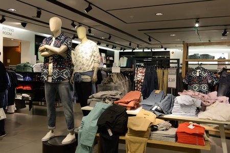 HONG KONG - APRIL 14, 2015: New Town Plaza interior. New Town Plaza is a shopping mall in the town...