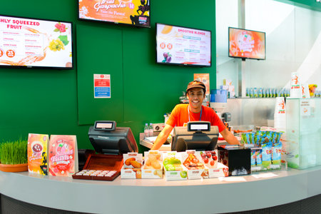 DUBAI, UAE - APRIL 18, 2014: airport interior. Dubai International Airport is an international...