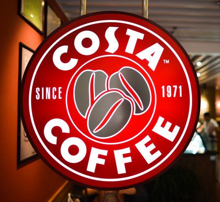 SHENZHEN - APRIL 17: Costa cafe on April 17, 2014 in Shenzhen, China. Costa Coffee is a British multinational coffeehouse company headquartered in Dunstable, United Kingdomのeditorial素材