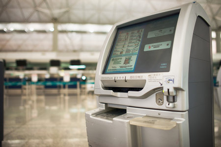HONG KONG, CHINA - MAY 12, 2014: Hong Kong International Airport interior. The one of the best...