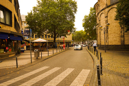 COLOGNE, GERMANY- SEP 18: Cologne streeets on September 18, 2014. Cologne is Germany's fourth-largest city. Cologne is located on both sides of the Rhine River.のeditorial素材