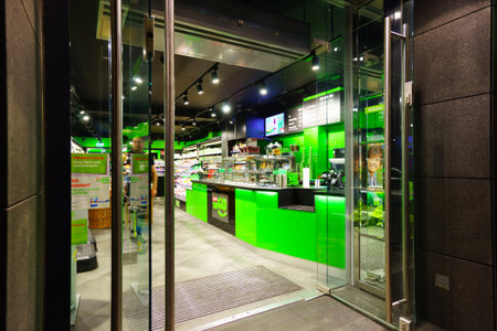 DUSSELDORF - SEP 16: shop entrance on September 16, 2014 in Dusseldorf, Germany. Dusseldorf is the...
