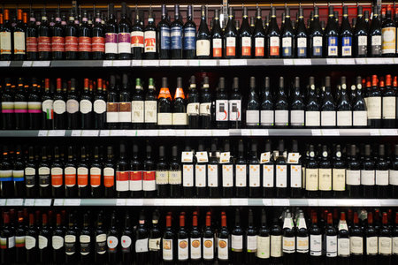 BONN - SEP 18: supermarket interior on September 18, 2014 in Bonn, Germany. Bonn officially the Federal City of Bonn, is a city on the banks of the Rhine in the German state of North Rhine-Westphalia.のeditorial素材