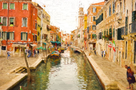 The canal in Veniceのeditorial素材