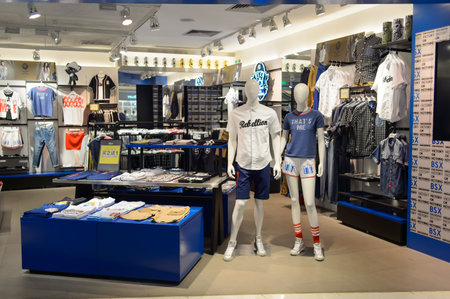 SHENZHEN, CHINA - MAY 17, 2015: shopping center interior. Shenzhen is a major city in the south of...