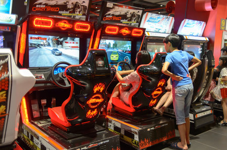 SHENZHEN, CHINA - MAY 17, 2015: game club interior. Shenzhen is a major city in the south of...