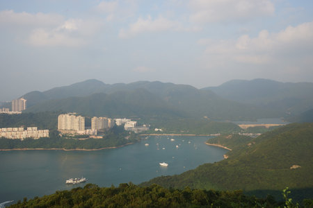 view from mountain in Hong Kongの写真素材