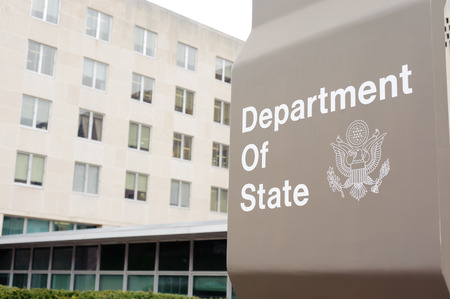 WASHINGTON, D.C. - DEC 18: department of state board on December 18, 2009 in Washington, D.C., USA....