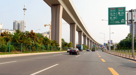 SHENZHEN, CHINA-APRIL 15: Longgang District on April 15, 2014 in Shenzhen, China. ShenZhen is regarded as one of the most successful Special Economic Zones.のeditorial素材