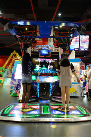 SHENZHEN, CHINA-APRIL 13: game club interior on April 13, 2014 in Shenzhen, China. ShenZhen is...