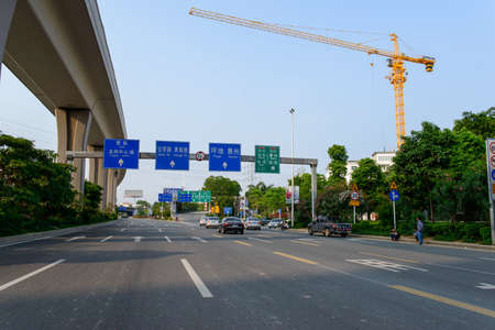 SHENZHEN, CHINA-APRIL 15: Longgang District on April 15, 2014 in Shenzhen, China. ShenZhen is regarded as one of the most successful Special Economic Zones.のeditorial素材