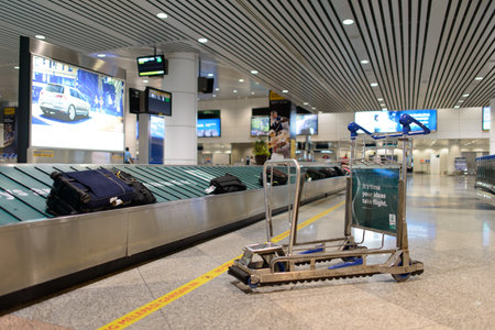 KUALA LUMPUR-APRIL 23: airport interior on April 23, 2014 in Kuala Lumpur, Malaysia. Kuala Lumpur International Airport (KLIA) is Malaysia's main international airport and one of the major airports of South East Asiaのeditorial素材