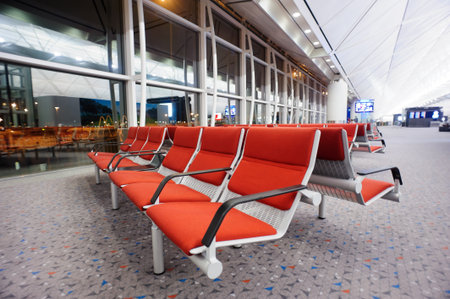 HONG KONG, CHINA - APRIL 11: Hong Kong International Airport interior on April 11, 2010 in Hong Kong, China. The one of the best airport in the annual passenger survey by Skytrax.のeditorial素材