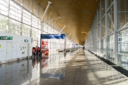 KUALA LUMPUR-MAY 06: airport interior on MAY 06, 2014 in Kuala Lumpur, Malaysia. Kuala Lumpur International Airport (KLIA) is Malaysia's main international airport and one of the major airports of South East Asiaのeditorial素材