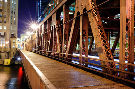 One of bridge in downtown of Chicagoのeditorial素材
